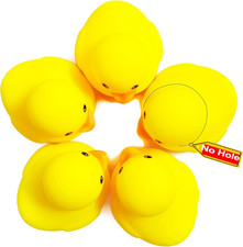 No Bebe Waterproof 5Pcs 2 Inch Rubber Yellow Duck/Ducikes Bath/Pool/Water Float