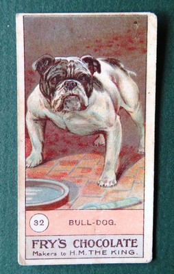 1908 Vintage FRY'S CHOCOLATE Dog Card:  BULL-DOG  #32