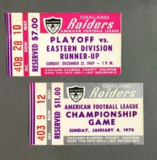 The Last-ever AFL game 1970 Raiders vs. Chiefs ticket stub