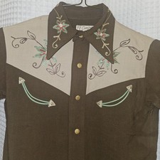 Vtg '50s EL Camino California Ranch Wear Inc. Los Angeles Cowboy Shirt Sz 10