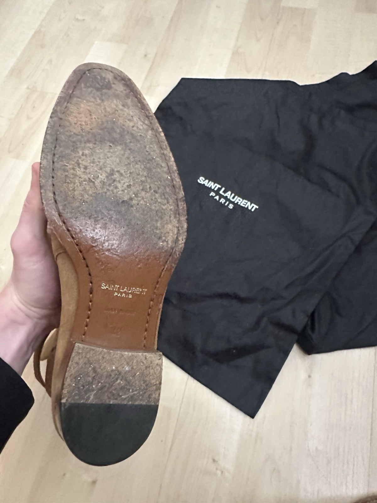 Stivali Saint Laurent Wyatt 30 Jodhpur scamosciati Hedi Slimane epoca YSL SLP marrone marrone marrone