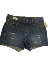 Old Navy Women's Boyfriend Mid-Rise Denim Shorts Size 4 Blue Solid JE23