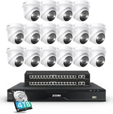 ZOSI 32CH 4K PoE NVR Security IP Camera System 2 Way Audio Color Night Vison