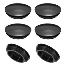 6 Set 35mm Diameter Silicone Round Snap Furniture Hole Plug Black
