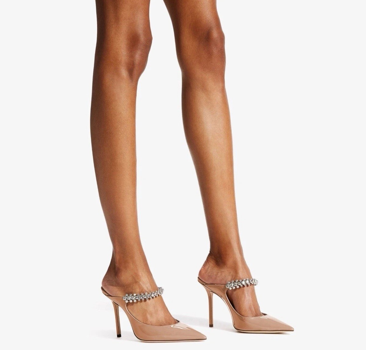 Jimmy Choo Bing 100MM Embellished Patent Leather Mules size 36 | eBay