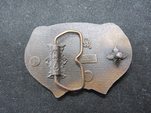 Fibbia cintura ottone cervo bergamotto 1977 bel pezzo per cacciatori e amanti animali - Foto 2 di 2