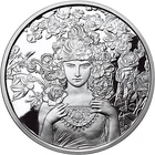 1 oz Proof Mucha Collection Rose Silver Round New w CoA 0311 of 3000