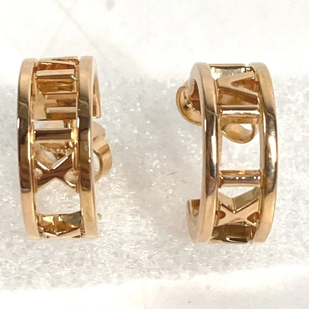 TIFFANY & CO. Atlas Logo Ohrring K18 18K Roségold Au750 Unisex 5g 12mm
