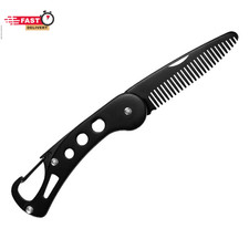 Stainless Steel Folding Beard Comb, Portable Multifunction anti Static Comb for