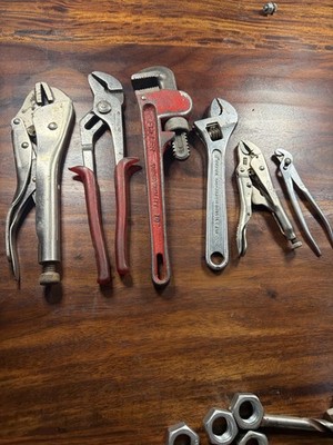 Craftsman Fuller Tool Lot Vise Grip Pliers Pipe Wrench Mechanics Bundle