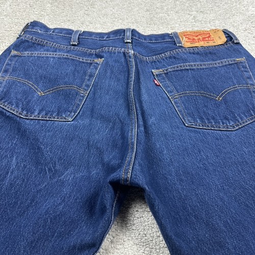 Levis 501 Jeans Mens 40x36 Blue Denim Straight Leg Button Fly Waterless Cotton - Picture 13 of 18