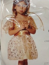 Toddler Golden Angel Costume w/ Wings 2T-4T Heavenly Spirit Celestial Cherub NEW