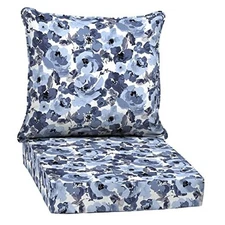 Arden Outdoor Deep Seat Cushion Set, 24 24" x 24" Blue Garden Floral Polyfill