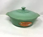 Vintage Anchor Hocking Fire King Jadeite Covered Casserole Dish Original Labels