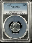 1943-D  1C  Lincoln Wheat One Cent  PCGS MS65  58330899