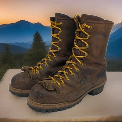Carolina  Spruce Work Boots CA9824 Logger 8'' Waterproof Steel Toe Mens 9 D ASTM
