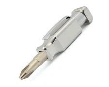 Pocket Screwdriver with Magnet & Clip (Stainless Steel) Double Ended with Phi...