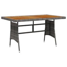 Acacia Table de Jardin Noir 70x70x72 cm Résine Tressée Salle à Manger vidaXL