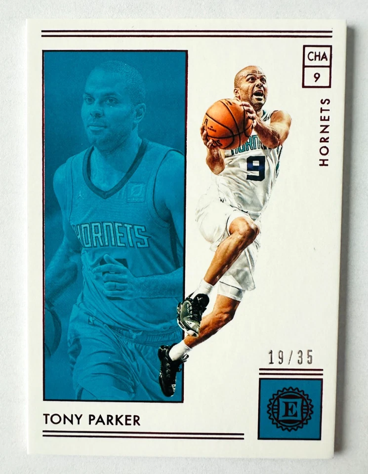 2018-19 Panini Encased Tony Parker RED Parallel Card SP #/35 Hornets Legend! - Image 3 of 3