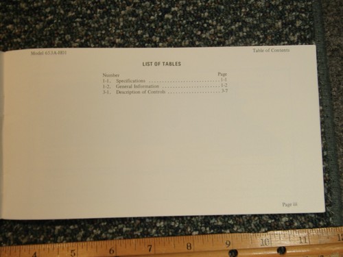 HP 653A Option H01 Test Oscillator Operating Manual ~ Original - Picture 4 of 6