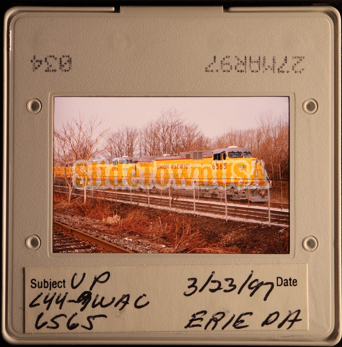 Vtg 1997 Duplicate Train Slide 6565 UP Union Pacific Engine Erie