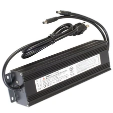 LED Light power supply UL listed 12v 150W IP67 12.5Amps + AC PLUG & 2 DC Plug