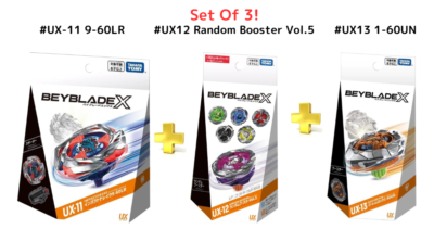 New BEYBLADE X #UX-11 9-60LR +#UX12 Random Booster Vol.5 +#UX13 1
