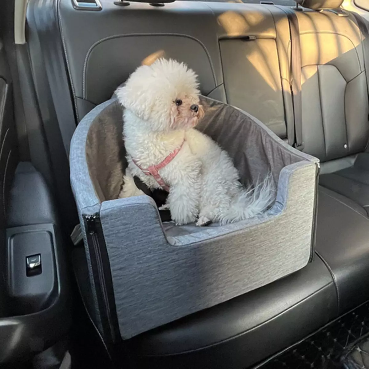 Small Dog Car Seat Portable Car Dog Bed with Leash Detachable Seat