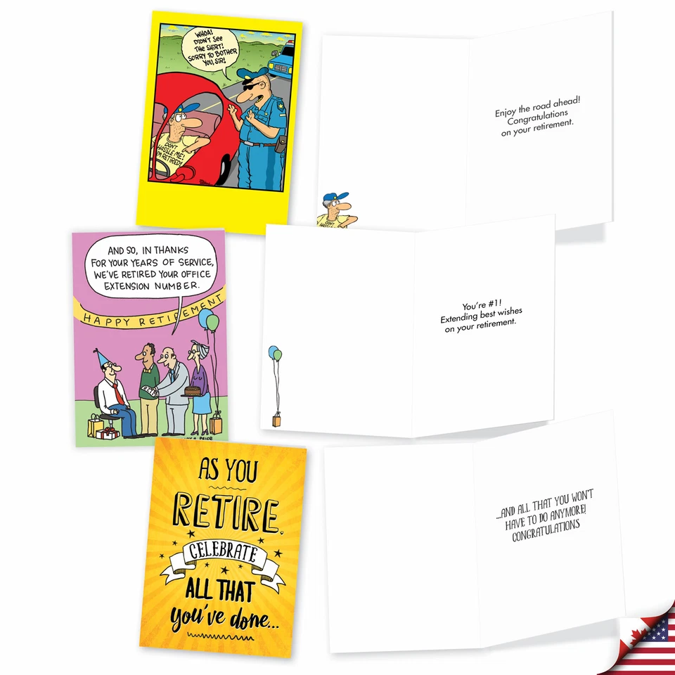 Juego surtido de 10 divertidas tarjetas de felicitación de jubilación con 5x7" listo para la jubilación Foto 4 de 4