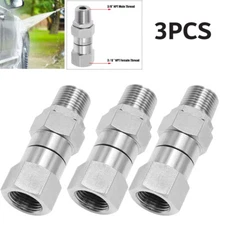 3pcs Tool Daily Pressure Washer Swivel, 3/8 Inch NPT-M Male Thread, 4500 PSI