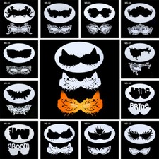 12PCS Set of Mask Face Paint Stencil Reusable for Kids' Halloween Party Event
