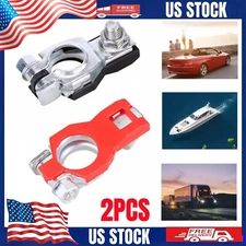 Pair Battery Terminal Connector Top Post Positive Negative Heavy Duty Universal