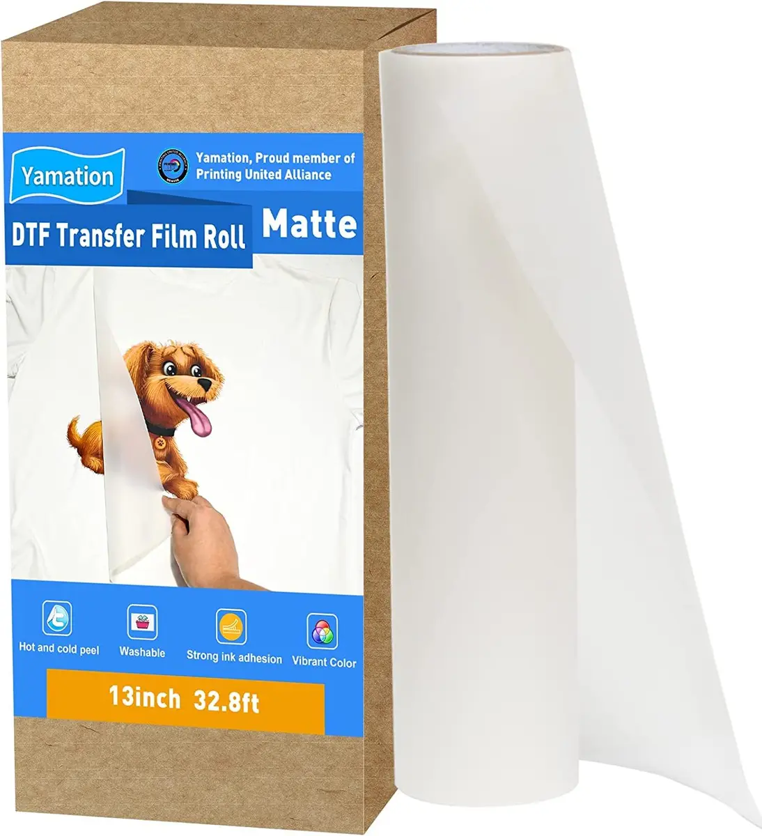 Yamation DTF Transfer Film Roll: 13inch 32.8ft Sheets Premium