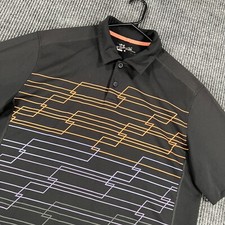 Nike Polo Shirt Mens Large Black Geometric Short Sleeve Casual Golf Outdoor