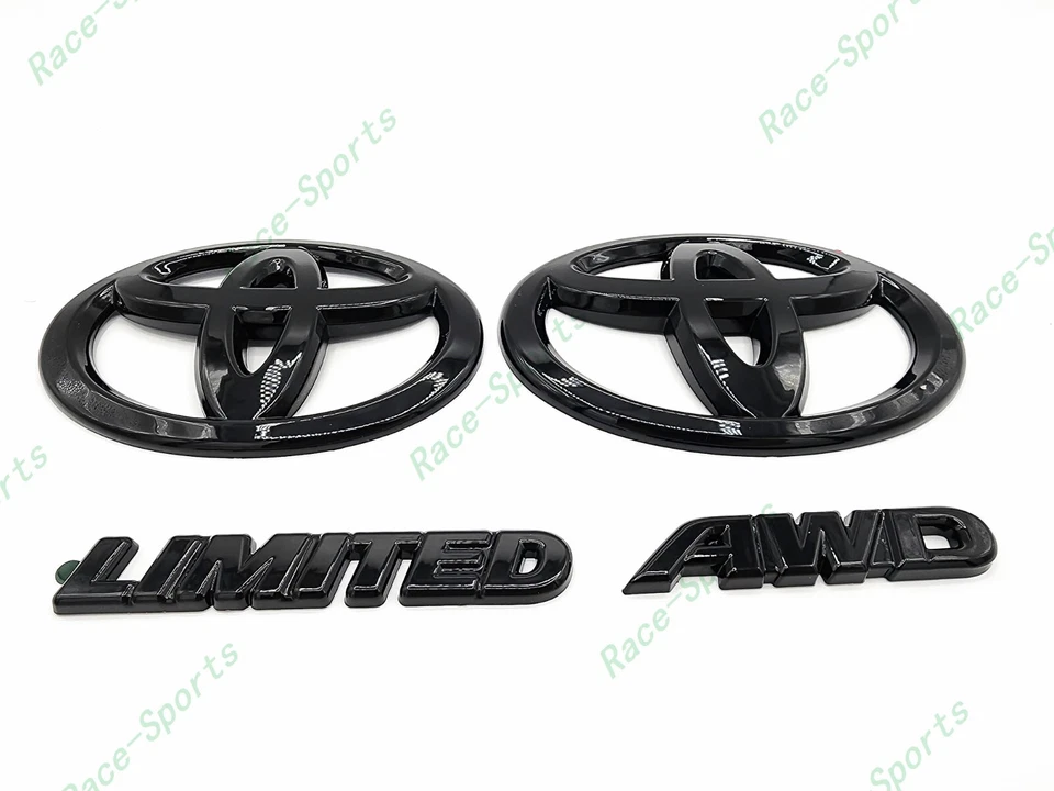 SUPERPOSICIÓN Negro Brillante Delantero Trasero Toyota Logo Limited AWD Emblema 2011-2018 Sienna Foto 3 de 4