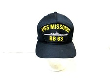 USS Missouri BB 63 Black Hat Cap Snapback