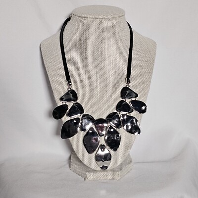 Catherines Black And Silver Tone Shiny Stone Like Embellished Adjustable...