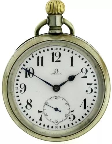 Omega Taschenuhr Pocket watch Beobachtungsuhr Dienstuhr Kal.18 Ø59mm selten