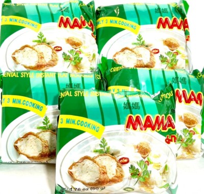Mama Oriental Style Instant Flat Noodles Clear Soup 1.76 oz x 5 Packs~10/2025