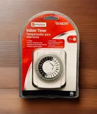 Utilitech 24 Hour Timer Indoor Electrical Plug 0148297 Programmable 2 Prong