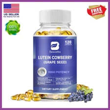 Zeaxanthin and Lutein 40 mg | 120 Softgels | Eye Health Vitamins with Grape Seed