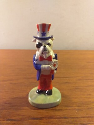 Peggy Davies Keramik Bulldogge Figur ~ Uncle Sam BD013 ~ TOP