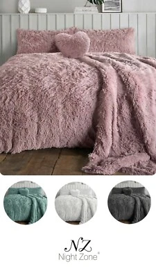 Teddy Alaska Fur Fleece Duvet Cover Set Warm Cuddles Long Fur Teddy Bear Bedding