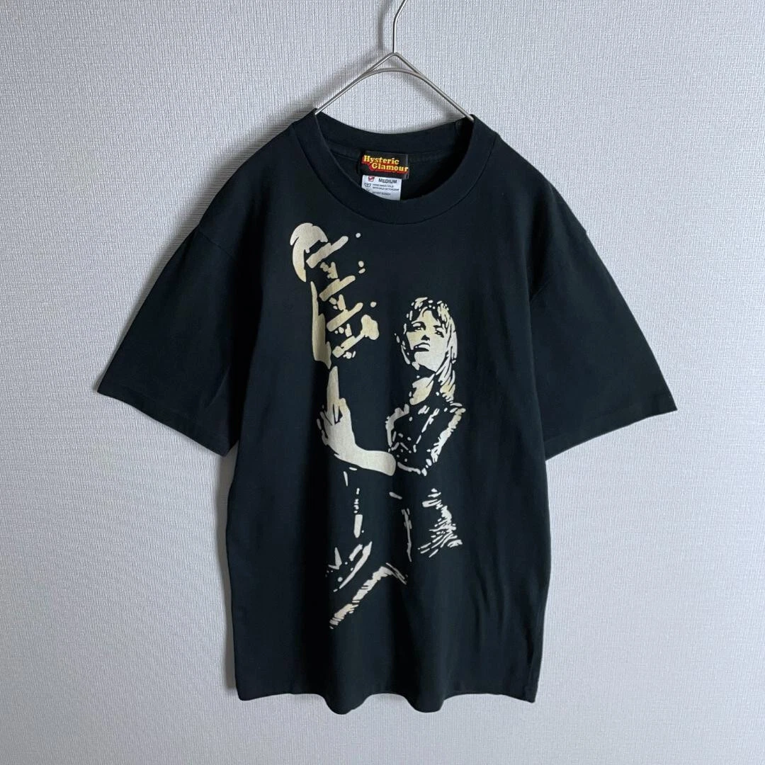 HYSTERIC GLAMOUR SHORT SLEEVE T-SHIRTS MEN BLACK MATERIAL COTTON SIZE M USED