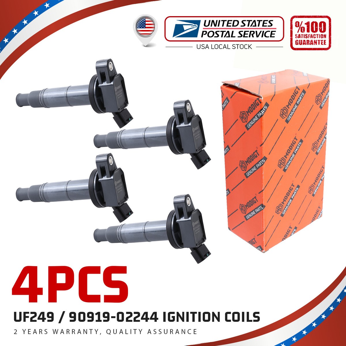 4PC Ignition Coil For Toyota Camry Matrix Highlander Lexus Pontiac