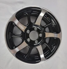 Hi Spec 15" x 6" Series 8 Black Aluminum Trailer Wheel Rim 5 Lug x 4.5" RV 5x4.5
