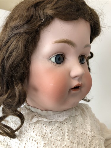 "Muñeca antigua alemana Kestner Walkure 76 bisque 28"" Compo BJ cuerpo BL SL ojos SF2" - Imagen 21 de 24