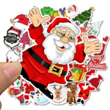 50 Christmas Stickers Scrapbooking Seasonal Sticker Set Xmas Santa Gift for kids