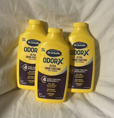 (3) DR SCHOLLS ODOR-X Ultra Odor Fighting Foot Powder, 6.25 oz ea