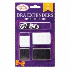 Bra Extenders Black White Hook Loop Extension Straps Sewing Box Pack Of 2
